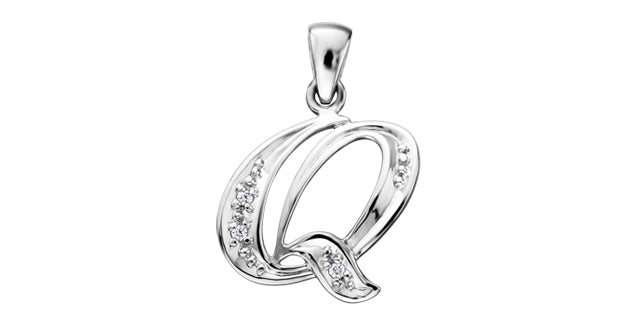 10Kw Dia .01tcw Letter Pendant DX509