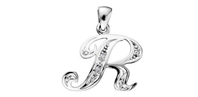 10Kw Dia .01tcw Letter Pendant DX509