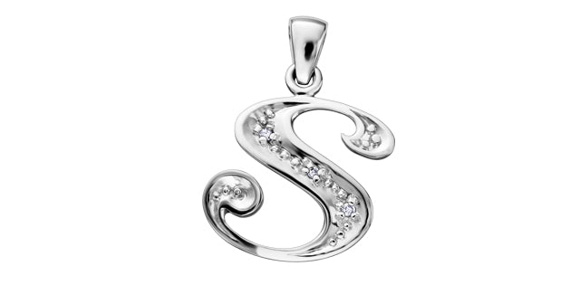 10Kw Dia .01tcw Letter Pendant DX509