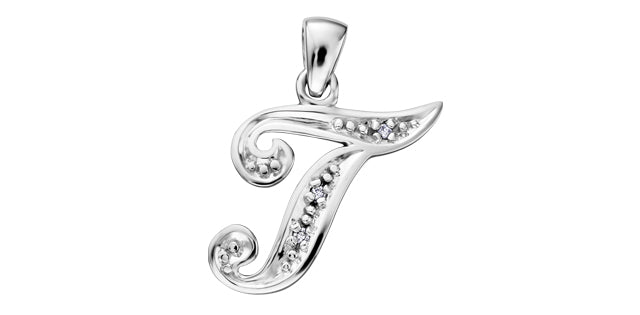 10Kw Dia .01tcw Letter Pendant DX509