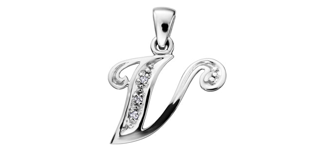 10Kw Dia .01tcw Letter Pendant DX509