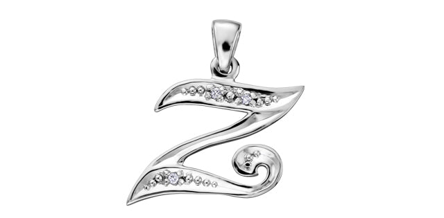 10Kw Dia .01tcw Letter Pendant DX509