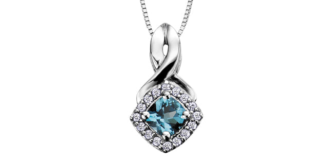 DX567 10Kw Gemstone & Diamond Pendant