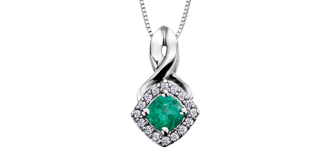 DX567 10Kw Gemstone & Diamond Pendant