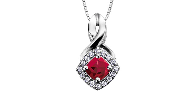 DX567 10Kw Gemstone & Diamond Pendant