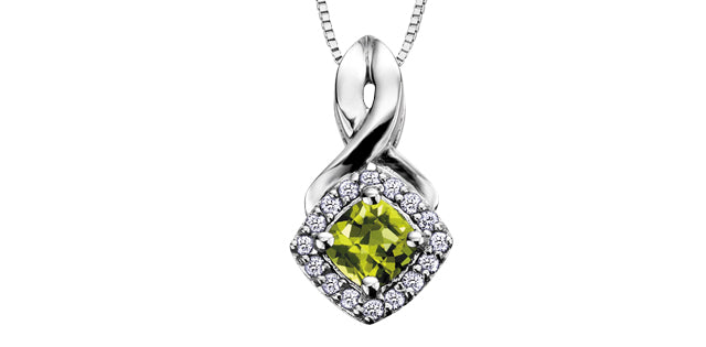 DX567 10Kw Gemstone & Diamond Pendant