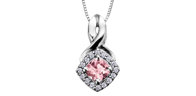 DX567 10Kw Gemstone & Diamond Pendant