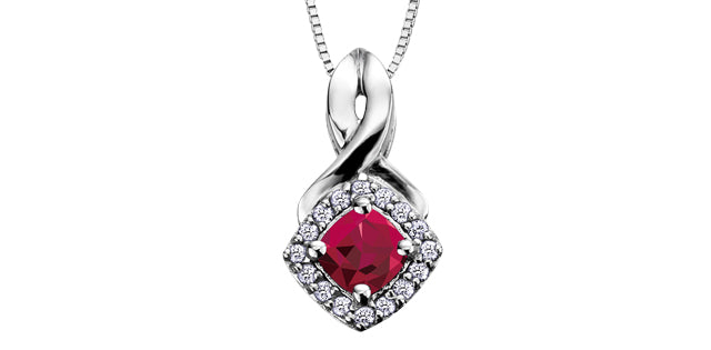 DX567 10Kw Gemstone & Diamond Pendant