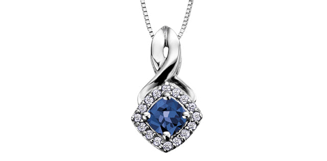 DX567 10Kw Gemstone & Diamond Pendant