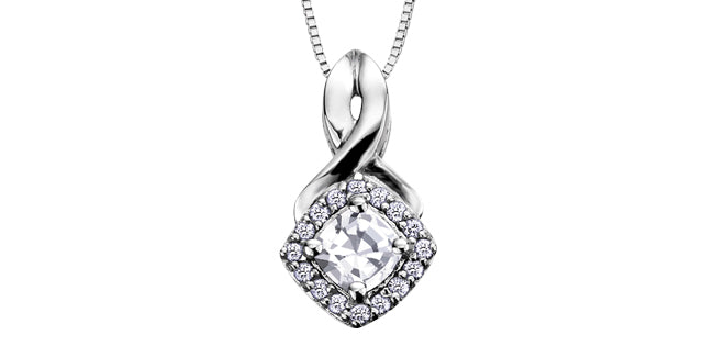 DX567 10Kw Gemstone & Diamond Pendant