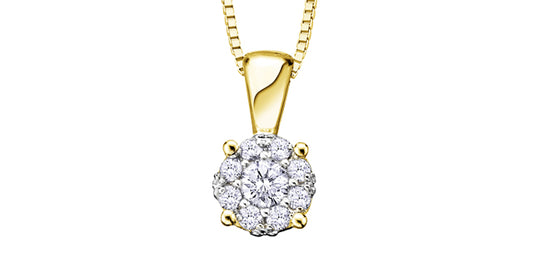 DX557Y06 10ky Diamond Cluster Pendant .07ctw