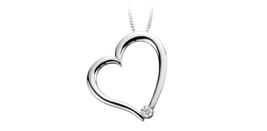 10K Canadian Diamond Heart Pendant .037ct