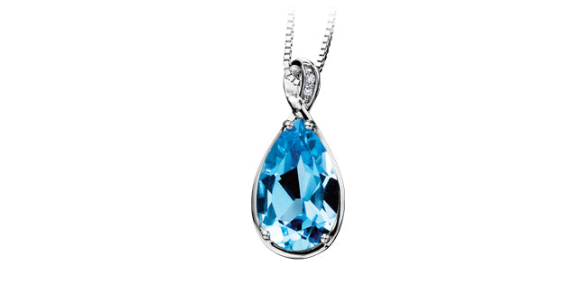 P3000WC-10 10KW Blue Topaz + Diamond Pendant