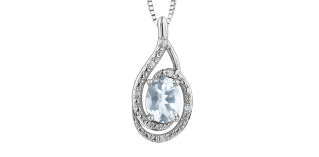 P3064C-SS 925 Gem & .03tcw Diamond Necklace