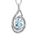 P3064C-SS 925 Silver Blue Topaz + Diamond Pendant 0.036ctw