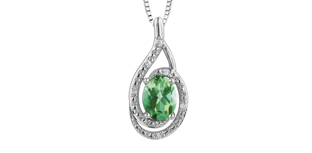 P3064C-SS 925 Gem & .03tcw Diamond Necklace