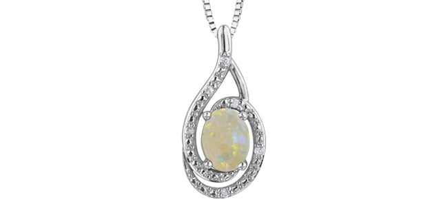 P3064C-SS 925 Gem & .03tcw Diamond Necklace
