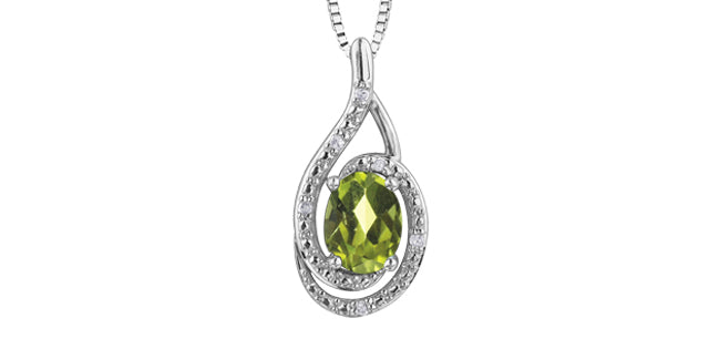 P3064C-SS 925 Gem & .03tcw Diamond Necklace