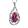 PP3064C-SS Silver Pink Topaz and Diamond Necklace