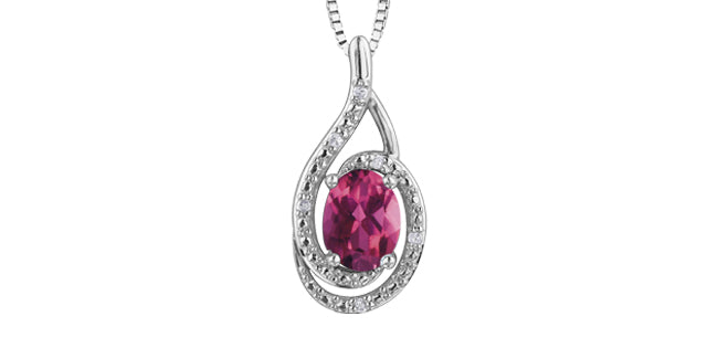 P3064C-SS 925 Gem & .03tcw Diamond Necklace