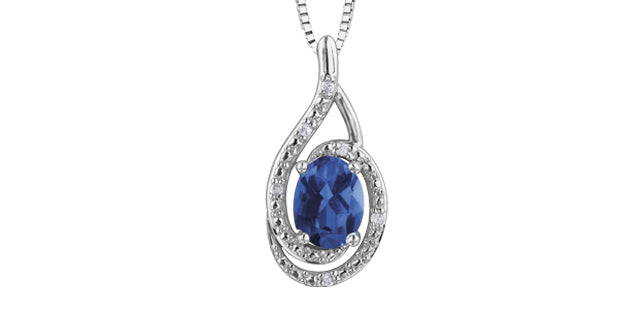 P3064C-SS 925 Gem & .03tcw Diamond Necklace