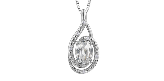 P3064C-SS 925 Gem & .03tcw Diamond Necklace