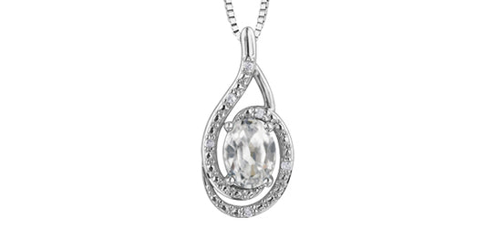 P3064C-SS 925 Gem & .03tcw Diamond Necklace
