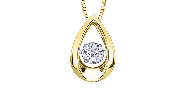 DX780YW05 10K YG Pulse Teardrop necklace