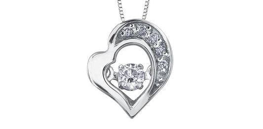 .07TW Dia 10Kw Pulse Heart Pendant PP3154W/07C-10
