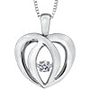 DD2875 925 Silver Dia Pulse Pendant .05tcw
