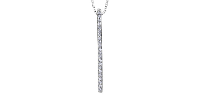 14Kw Diamond Bar Pendant