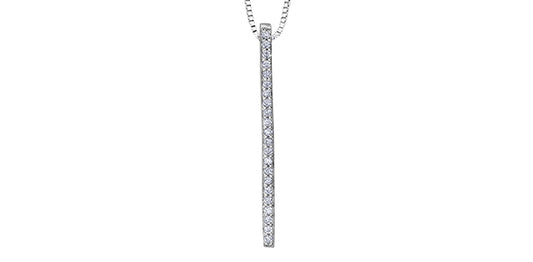14Kw Diamond Bar Pendant