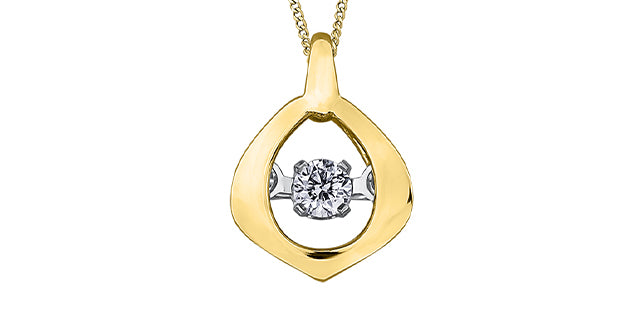 P3438YW/02C-10/0.2ct Diamond 10Ky Pulse Pendant