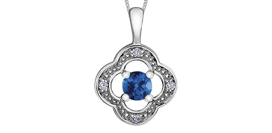 DX700WSA 10kw Sapphire + Diamond Pendant .03ctw