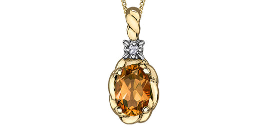 P3860C/11-10 10Ky Citrine Pendant