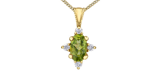 10Ky Peridot .03 Dia Necklace