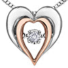 P4350/05C-SR Silver/10kRG Diamond Heart Pulse