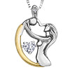 PP4367C-SY Zircon & Diamond Pendant 10Ky & 925 Silver