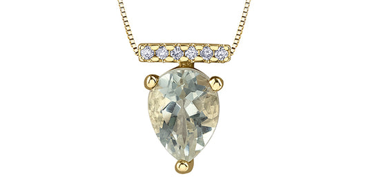 DD7854 10Ky Green Amethyst Pendant .042 Dia