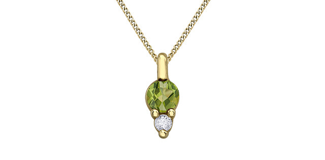 10Ky Peridot and Dia .017