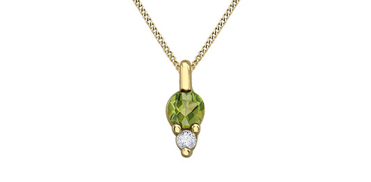 10Ky Peridot and Dia .017
