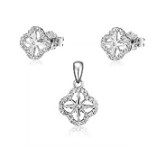 SE2417/LP2417-925 Cubic Starburst earring/necklace set