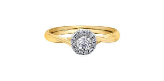 10ky Canadian Diamond Halo Ring .207ctw