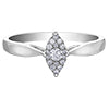 30748WG/11-10 10k Marquise Cluster Diamond Ring 0.11ctw
