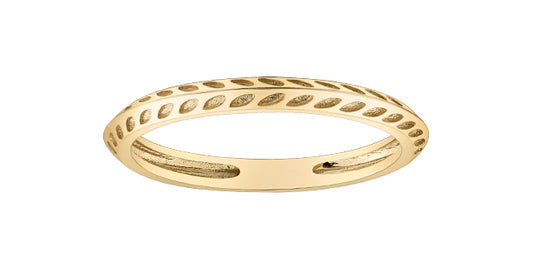 50L79-10- 10K YG leaf etched band