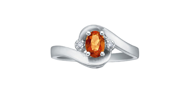 10K Gem & .02ct Dia Ring