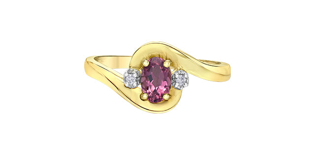 10K Gem & .02ct Dia Ring