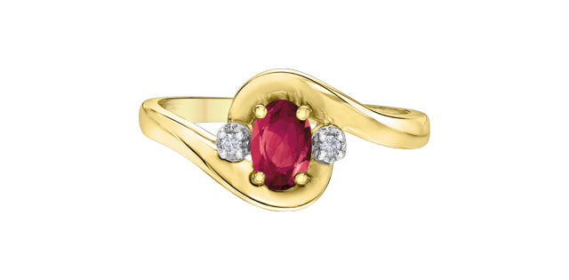 10K Gem & .02ct Dia Ring