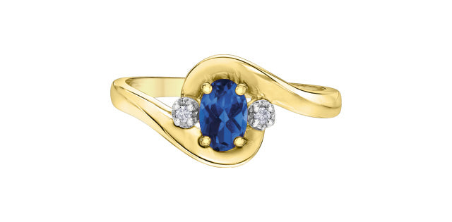 10K Gem & .02ct Dia Ring