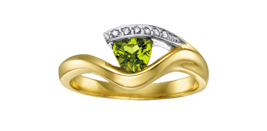 10KY Aquamarine + Diamond Ring .043ctw